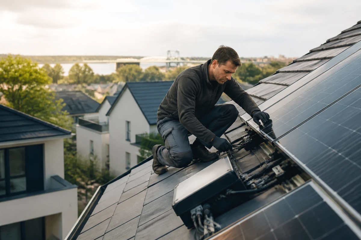 Pose panneaux solaires toiture maison Rezé